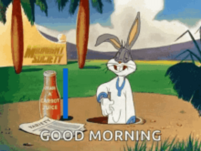 Funny Good Morning Bugs Bunny Scratching GIF
