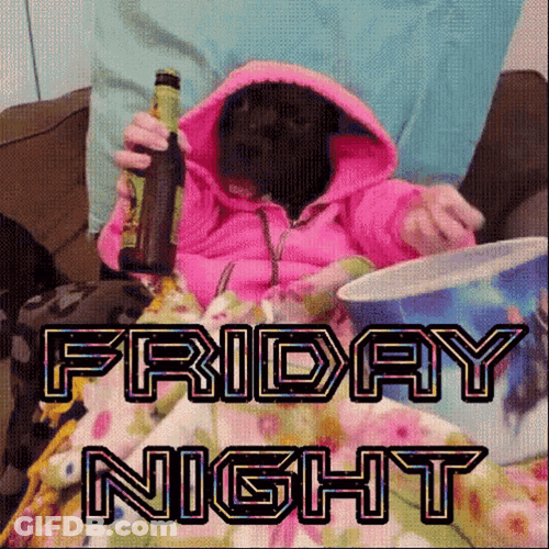 Funny Good Night Friday Dog Eating Chill Meme GIF