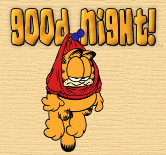 Funny Good Night Hanging Garfield GIF