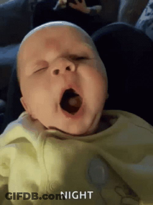 Funny Good Night Meme Sleepy Baby Yawning GIF
