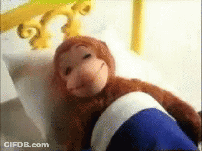 Funny Good Night Sleep Smiling Monkey Bed GIF