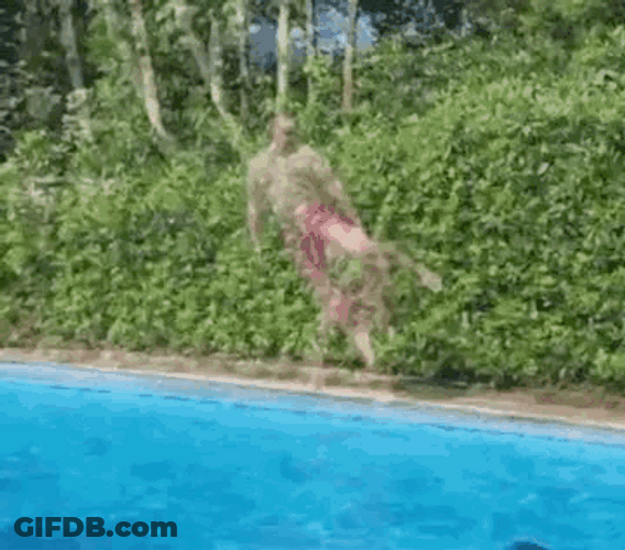 Funny Guy Jump Swim GIF