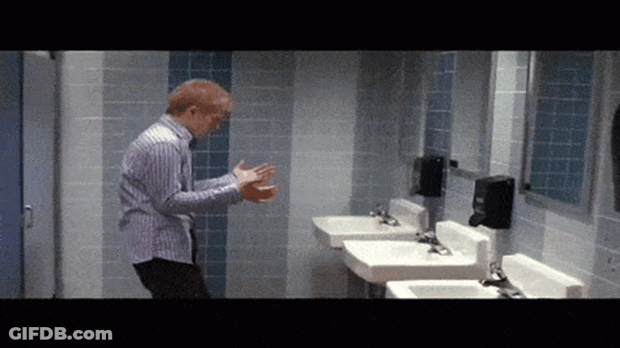 Funny Guy Mental Breakdown In A Bathroom GIF