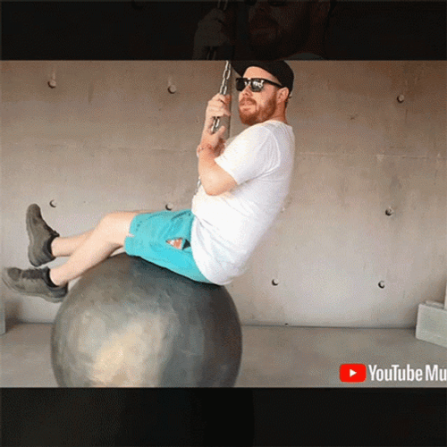 Funny Guy Mimicking Miley Cyrus Wrecking Ball GIF