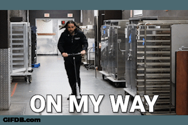 Funny Guy Riding Scooter To Work GIF
