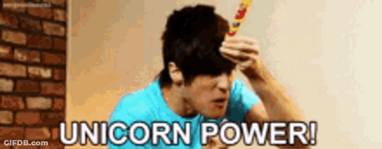 Funny Guy Unicorn Unlimited Power GIF
