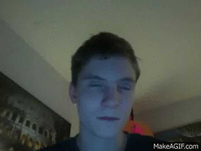 Funny Guy Webcam Eyeroll GIF