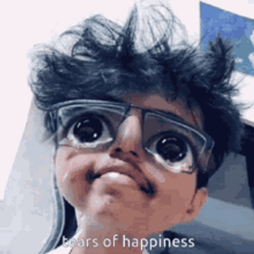 Funny Guy With Big Eye Filter In Tears Of Joy GIF