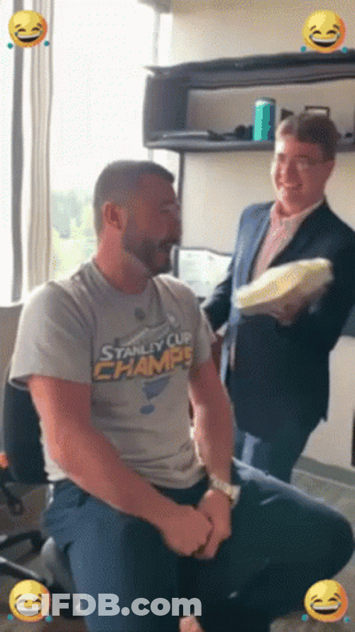 Funny Guy With Pie In The Face Prank GIF