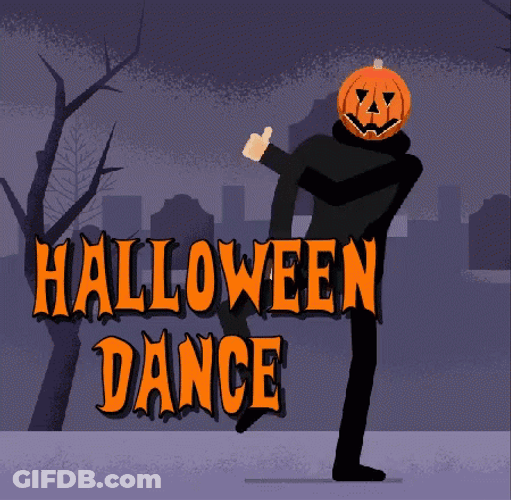Funny Halloween Awkward Dance Pumpkin Head GIF