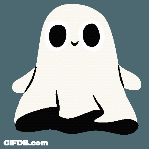 Funny Halloween Cute Ghost Heart GIF