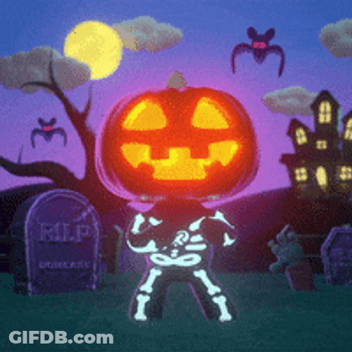 Funny Halloween Pumpkin Dancing Glow In The Dark GIF
