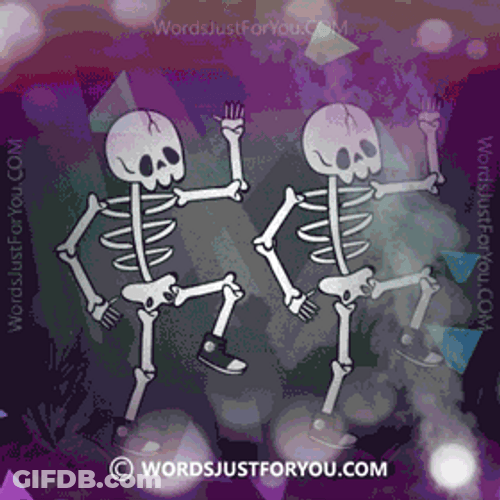 Funny Halloween Skeleton Dancing Partying GIF