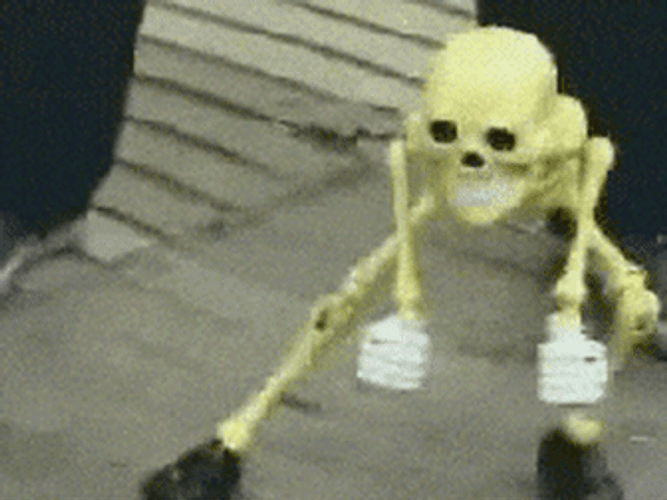 Funny Halloween Small Skeleton Dancing GIF