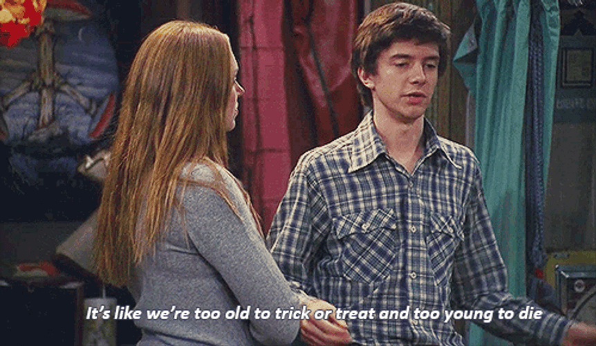 Funny Halloween Too Old To Trick Or Treat GIF