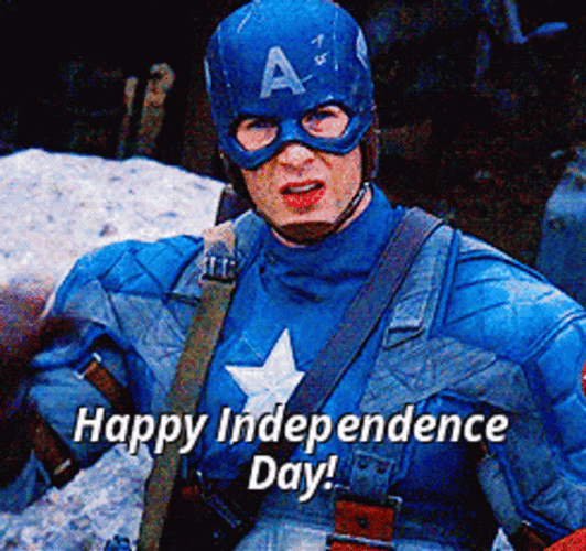 Funny Happy 4Th Independence Day Captain American GIF