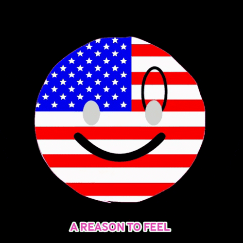 Funny Happy 4Th Of July Circle American Flag GIF