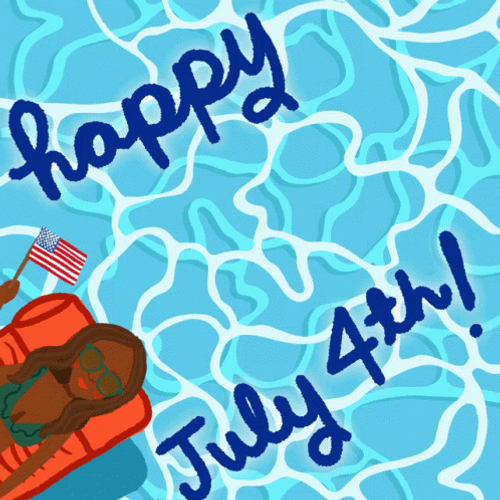 Funny Happy 4Th Of July Let's Go Swimming GIF
