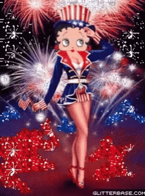 Funny Happy 4Th Of July Sexy Betty Boop GIF
