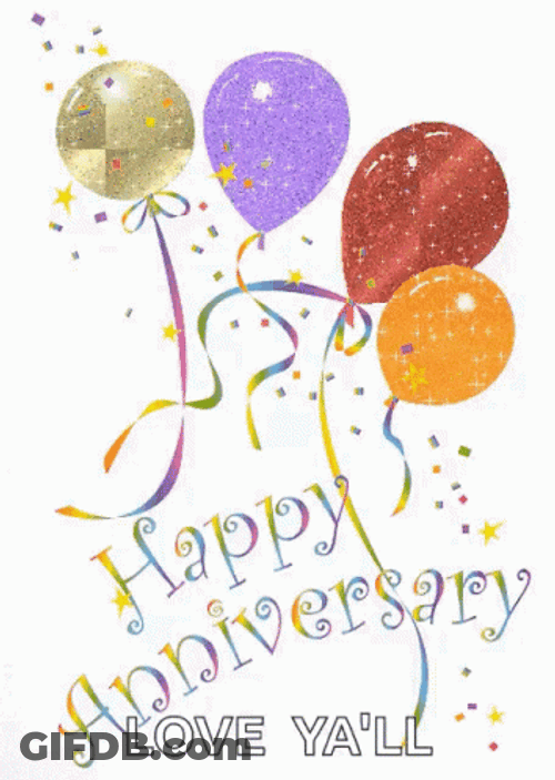 Funny Happy Anniversary Balloons GIF