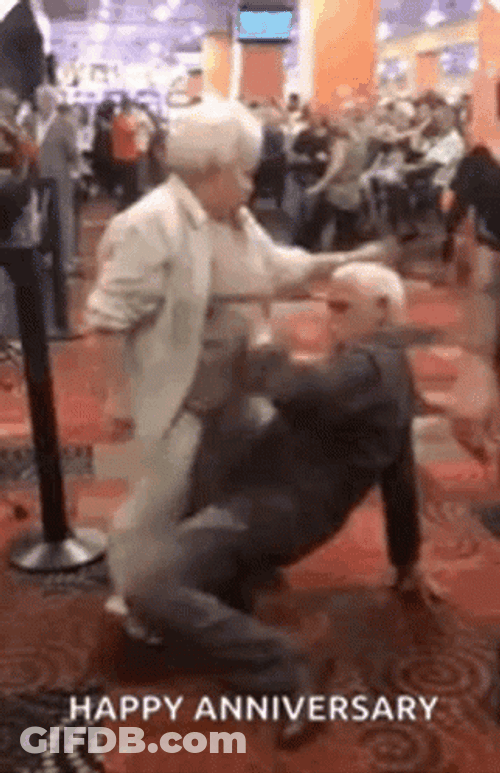 Funny Happy Anniversary Old Couple GIF