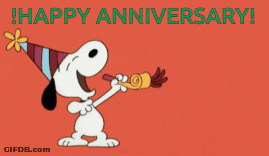 Funny Happy Anniversary Snoopy GIF