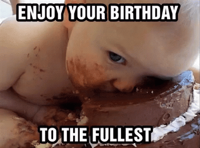 Funny Happy Birthday Chocolate & Baby GIF