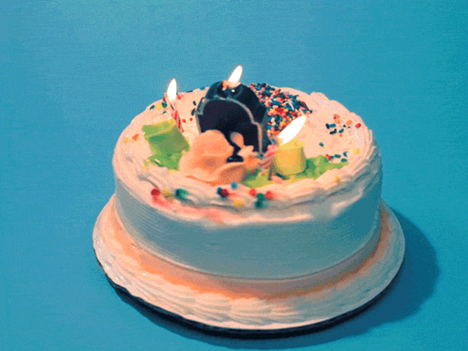 Funny Happy Birthday Grave Cake GIF