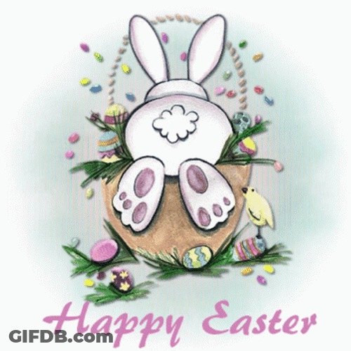 Funny Happy Easter Wiggling Tail GIF
