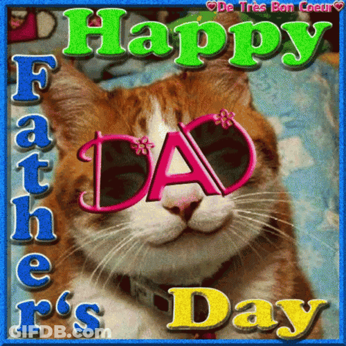 Funny Happy Fathers Day Cat GIF