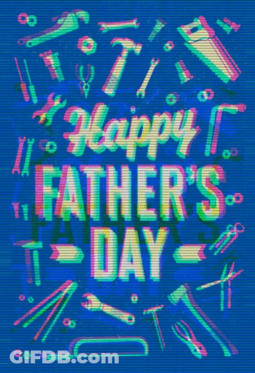 Funny Happy Fathers Day Glitch Greeting GIF