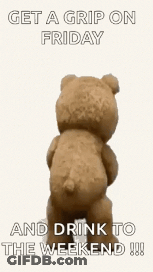 Funny Happy Friday Bear Drink GIF