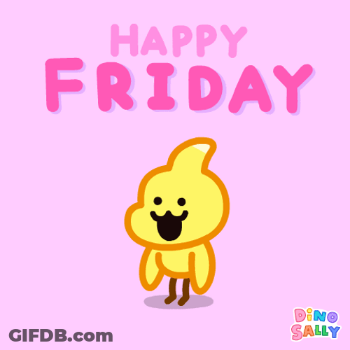 Funny Happy Friday Cute Dinosaur Sticker GIF