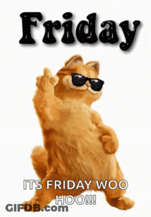 Funny Happy Friday Garfield Finger Point GIF