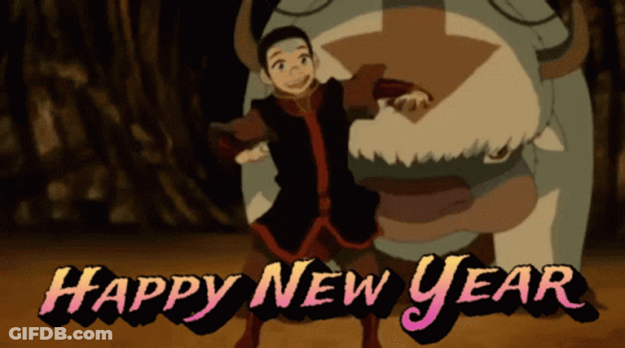 Funny Happy New Year Aang GIF
