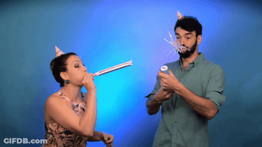 Funny Happy New Year Confetti Fail GIF