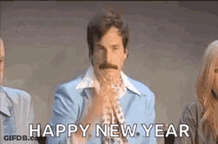 Funny Happy New Year Confetti Flash GIF