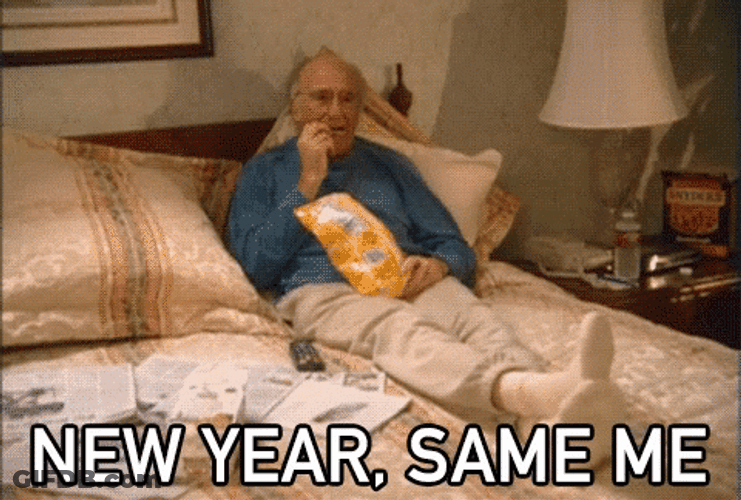 Funny Happy New Year Larry David Same Me GIF