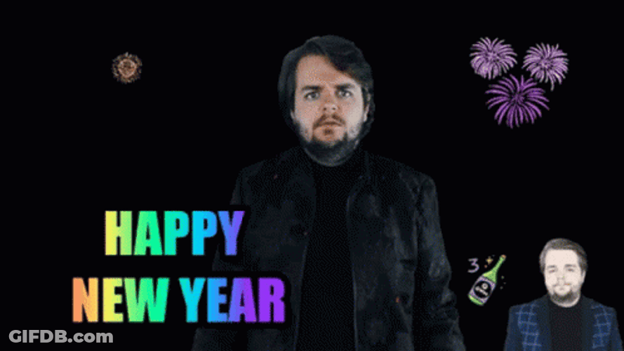 Funny Happy New Year Scary Hyped Guy GIF