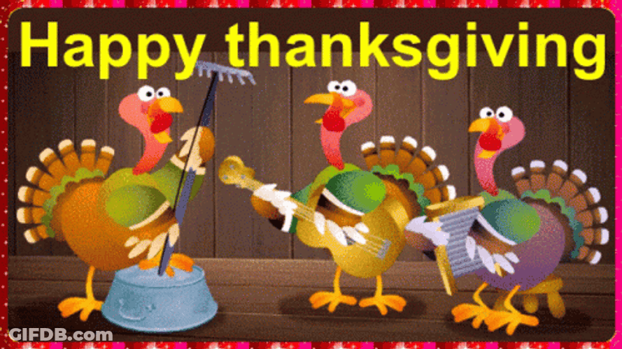 Funny Happy Thanksgiving Animated Turkey GIF
