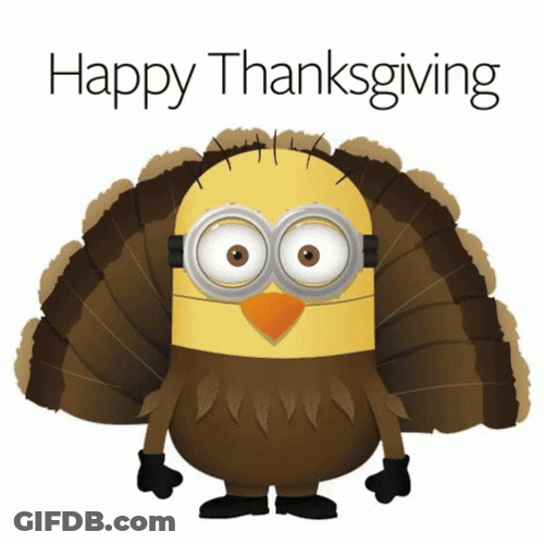 Funny Happy Thanksgiving Minions GIF