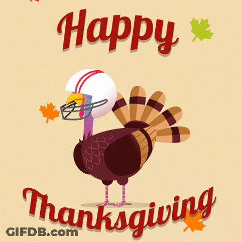 Funny Happy Thanksgiving Quarterback Turkey GIF