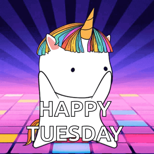 Funny Happy Tuesday Dancing Unicorn GIF