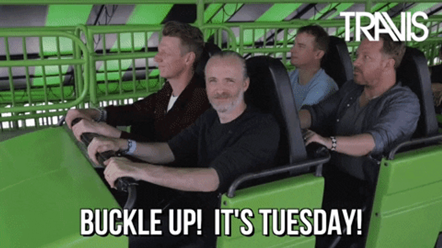 Funny Happy Tuesday Travis Roller Coaster Ride GIF