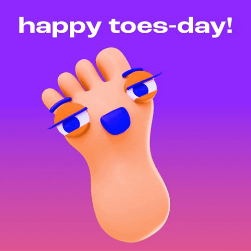 Funny Happy Tuesday Wiggling Toes Meme GIF
