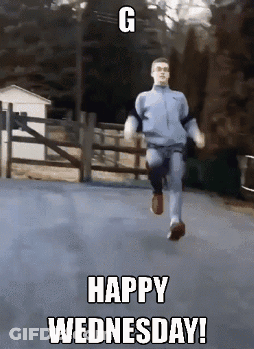 Funny Happy Wednesday Man Running Fast GIF