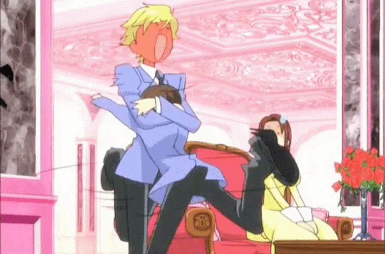 Funny Haruhi Fujioka Tamaki Suoh Spinning GIF