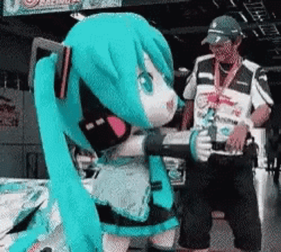 Funny Hatsune Miku Mascot GIF
