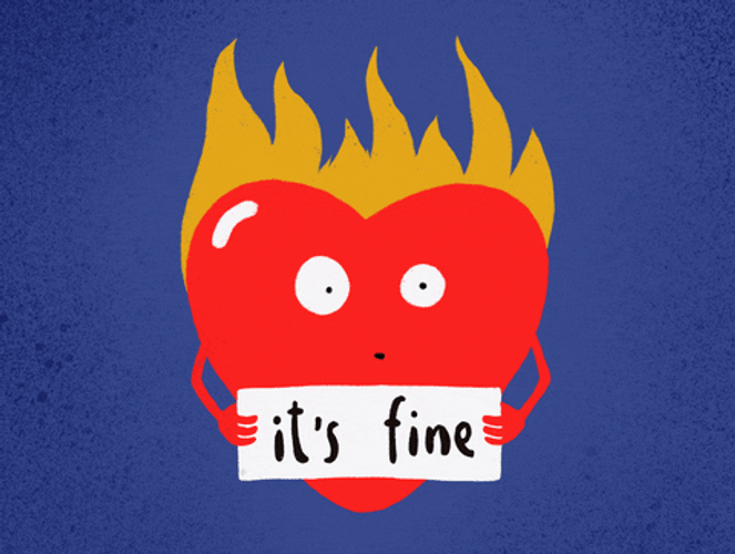 Funny Heart On Fire On Valentines Day GIF