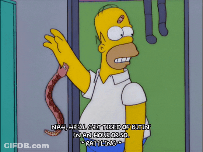 Funny Homer Simpson Bitten By Snake GIF